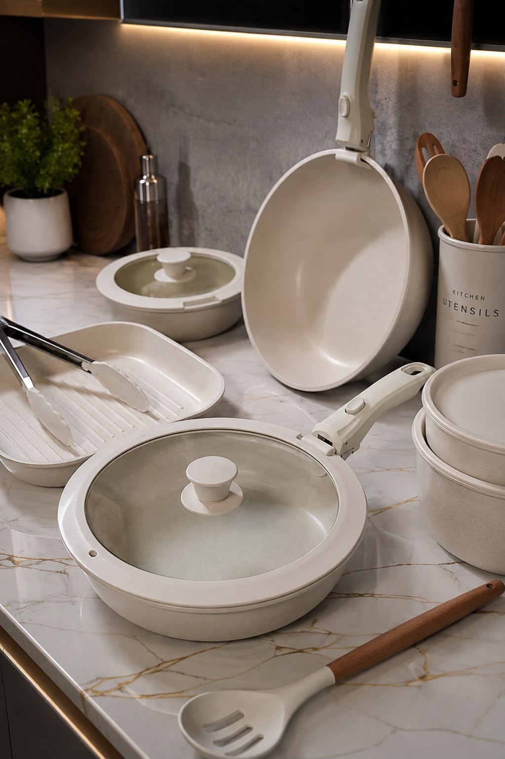 LUXMER 17 PEICES  MAIFAN STONE  COOKWARE SET